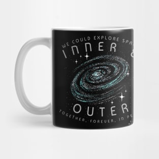 Bill Hicks Explore Space Inner and Outer Together Forever In Peace Mug